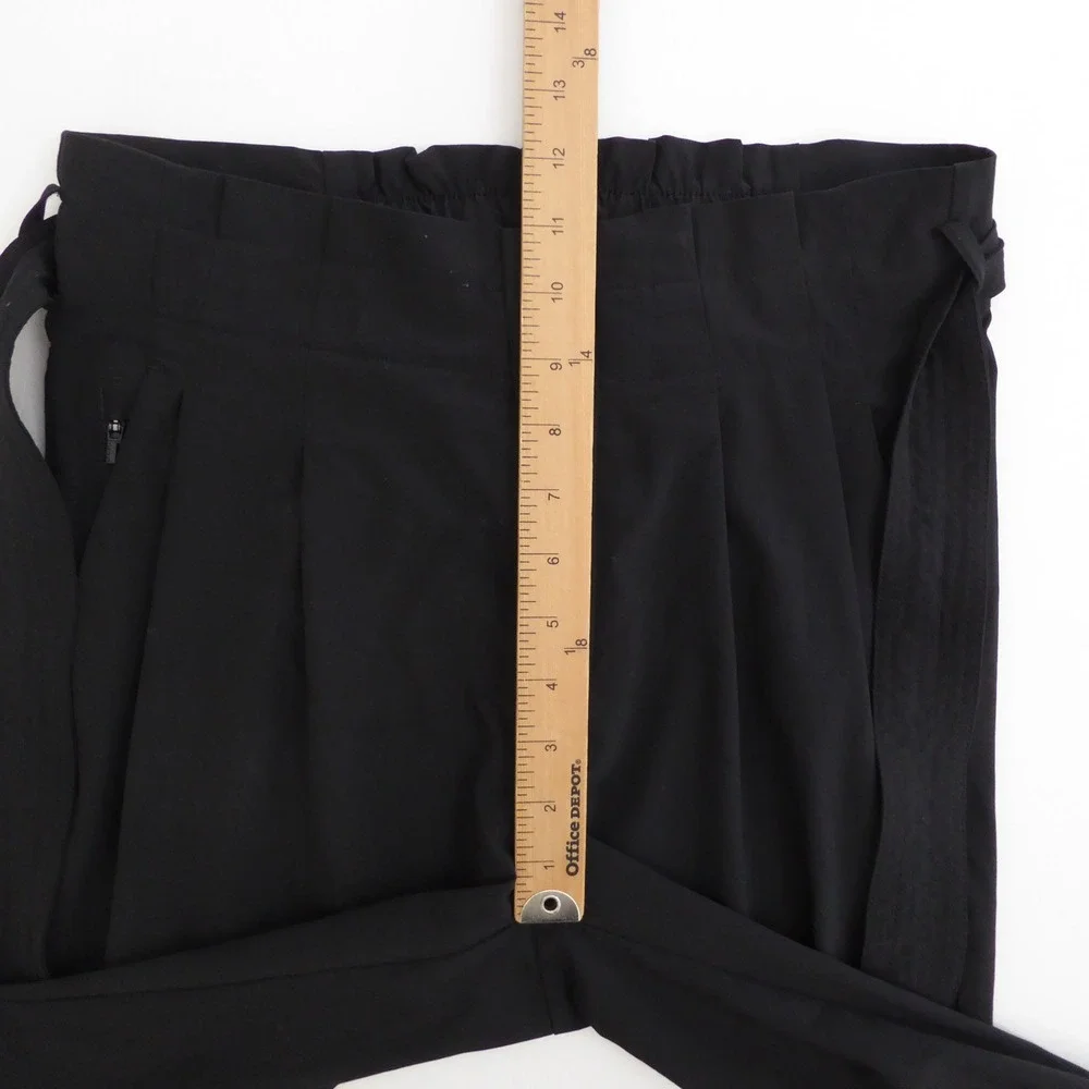 Athleta Women Skyline Pant II Black High Rise Paperbag Waist Tapered Leg 4 - Picture 7 of 11